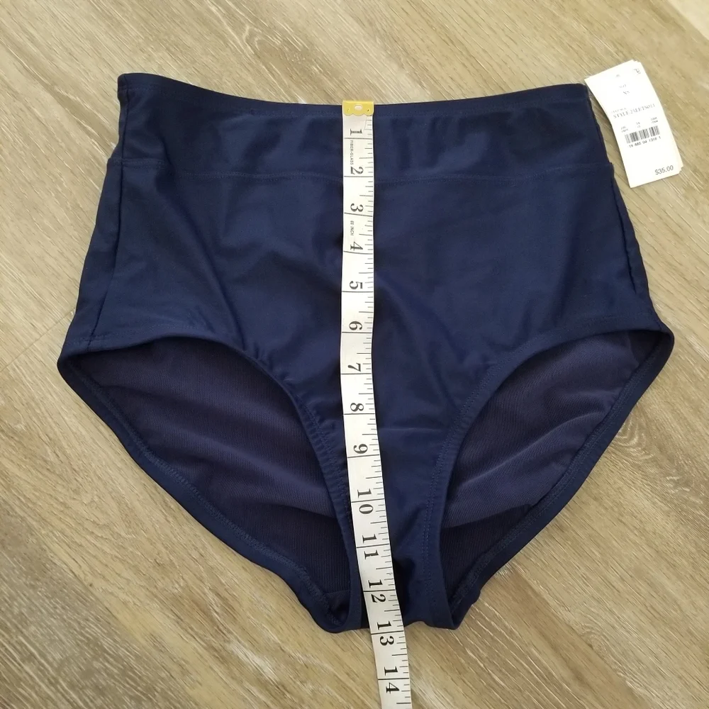NWT Lands' End Navy High Rise  Bikini Bottom Size XS
